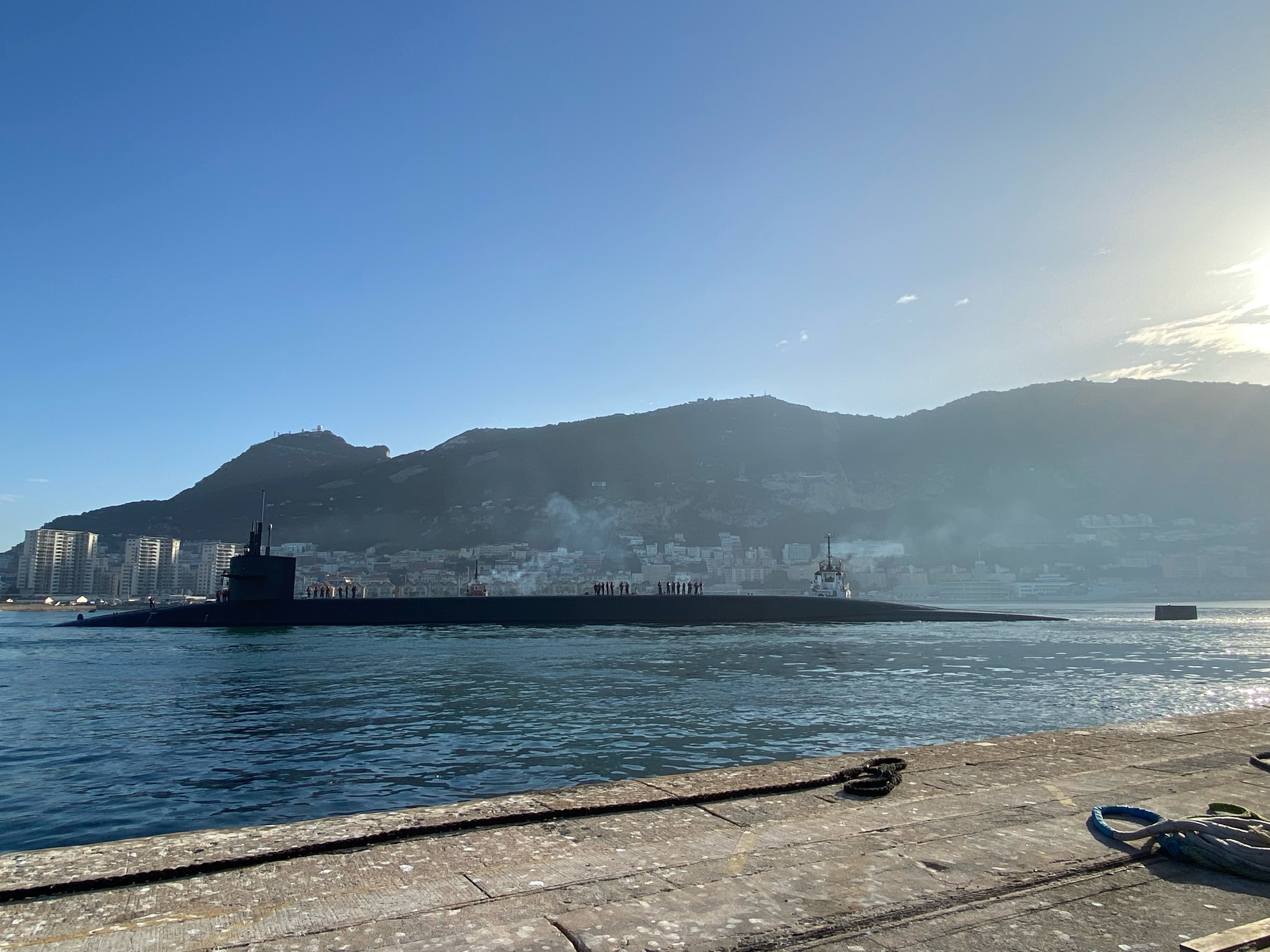L'USS Rhode Island à Gibraltar
