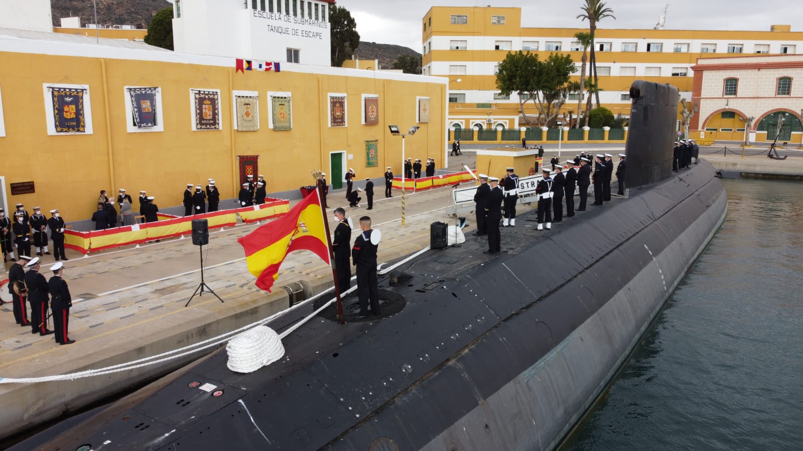 Cérémonie de désarmement du sous-marin espagnol Mistral