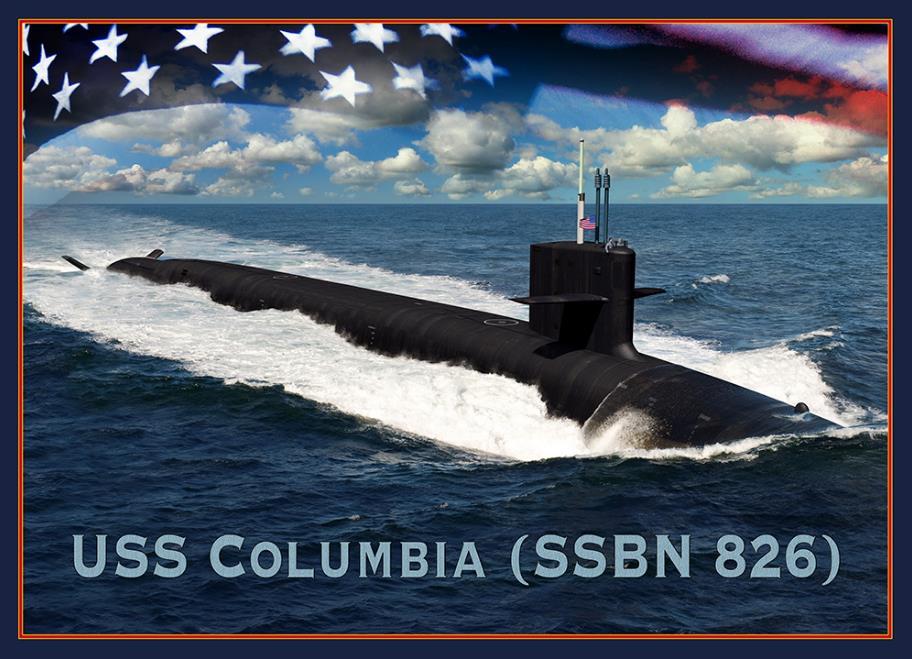 Vue d'artiste du futur SNLE américain USS Columbia