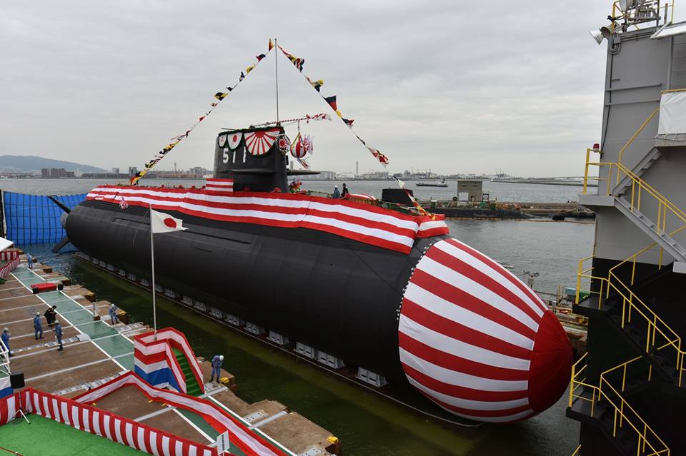 Le premier sous-marin japonais équipé de batteries lithium-ion, le Oryu