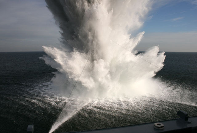 L'explosion vue de la corvette BRAUNSCHWEIG