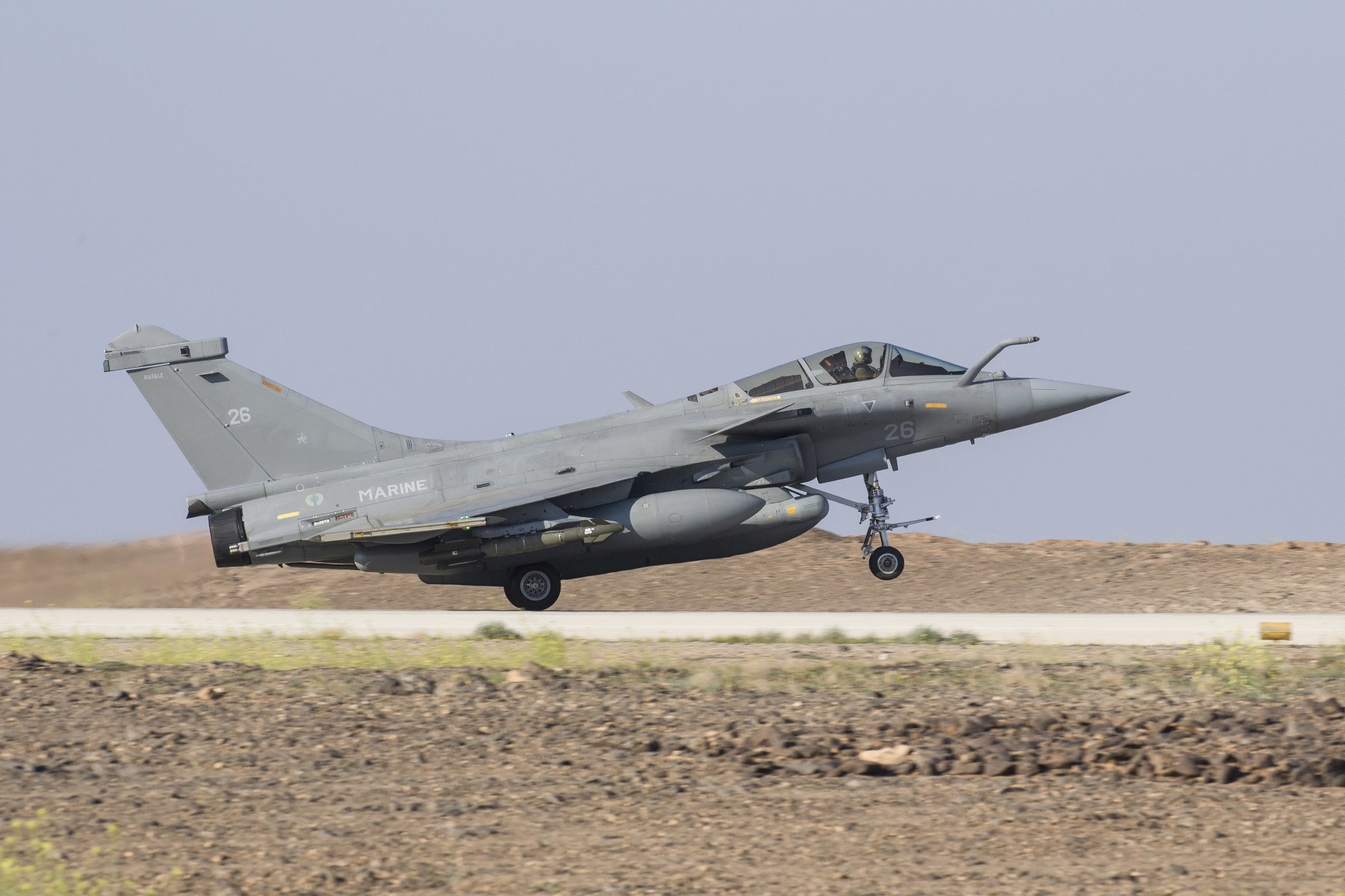 Un Rafale Marine décolle de la base aérienne projetée en Jordanie