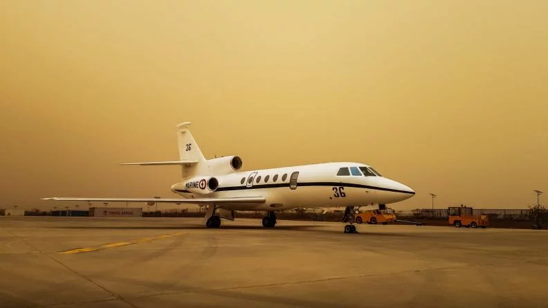 Un avion de surveillance maritime Falcon 50 M