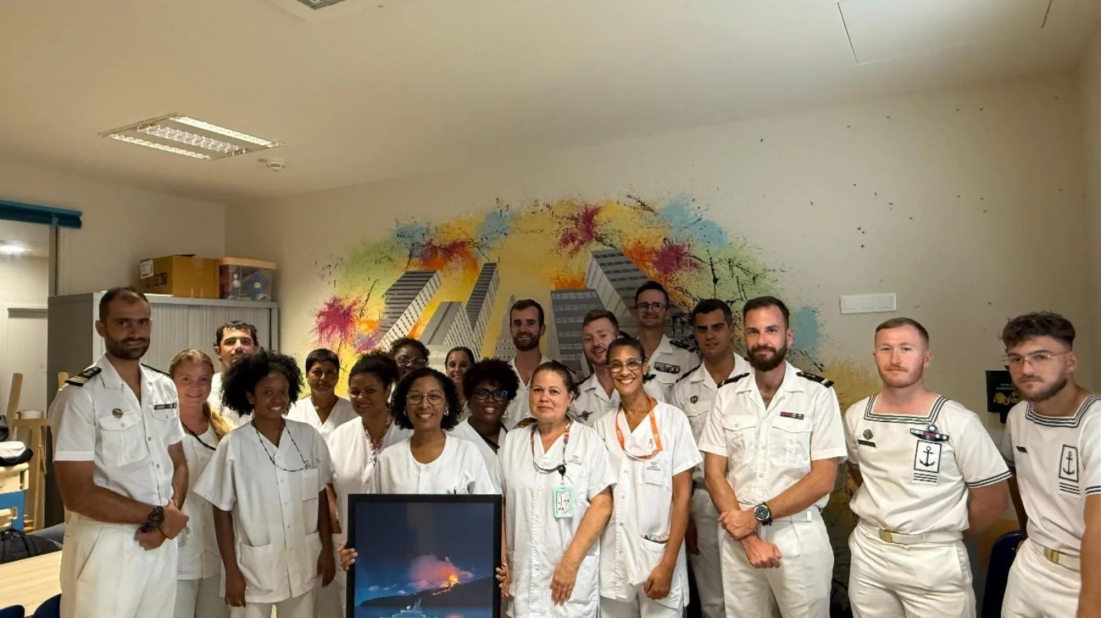 Les commandants du Champlain, les représentants de catégories et l’infirmerie