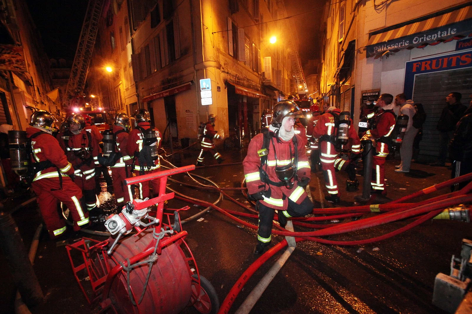 Intervention des marins pompiers pour un feu de boucherie
