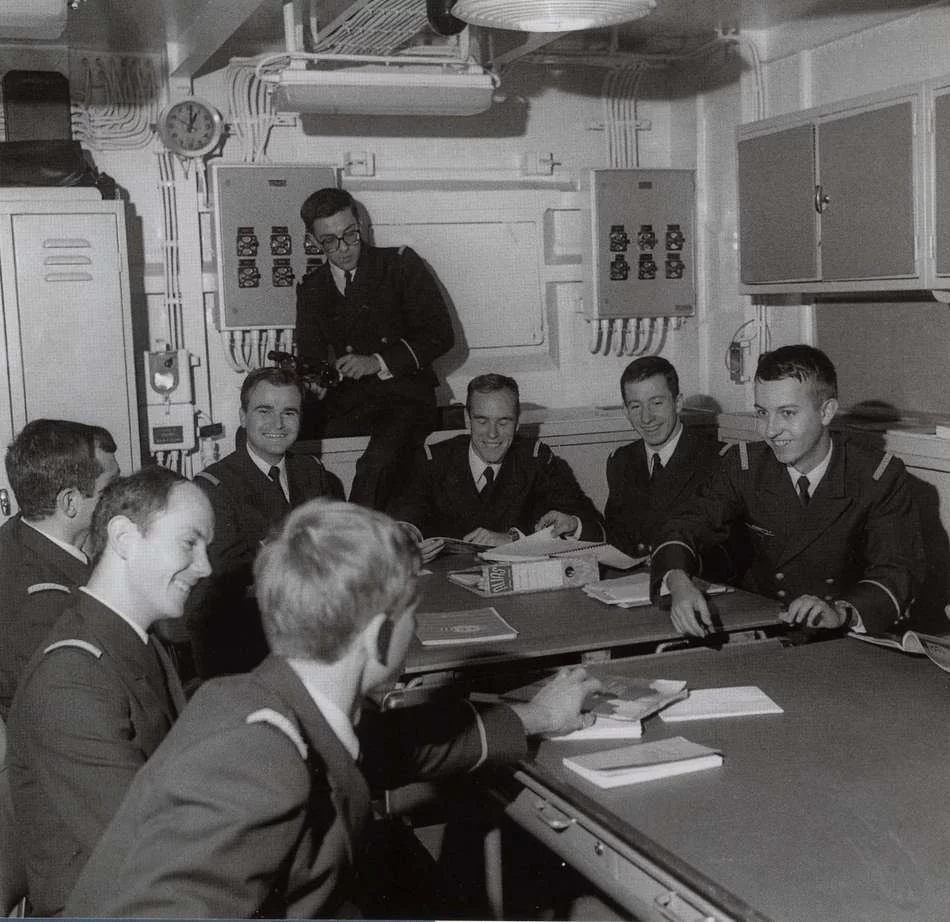 Le Prince Albert de Moncaco à bord de la Jeanne d'Arc en 1982