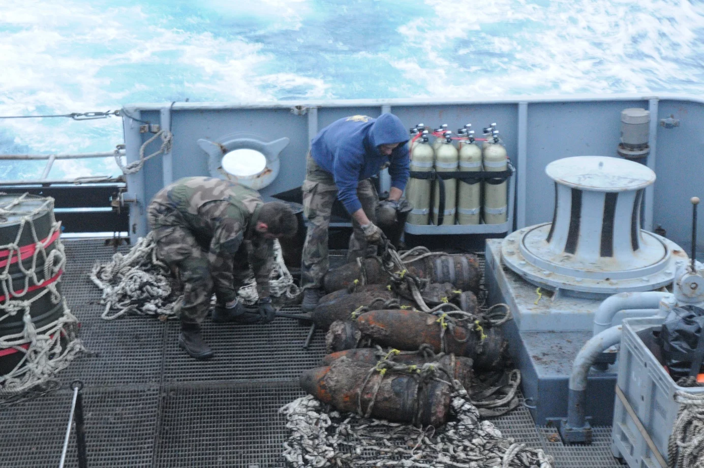 Des obus inertes remontés du fond