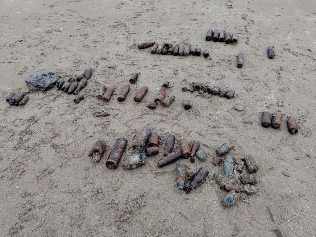 Les obus découverts sur la plage d’Auberville