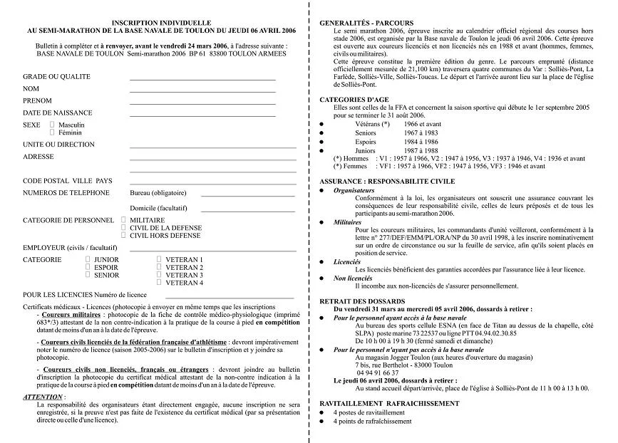 Document d'inscription