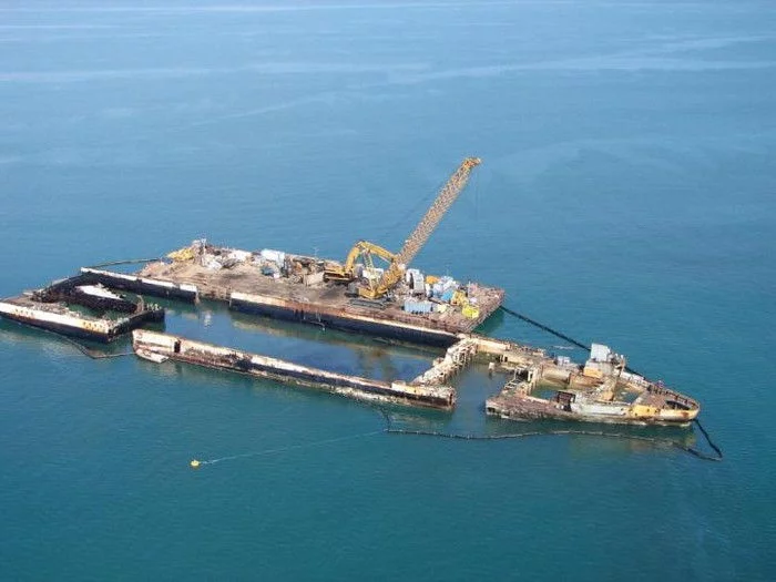 L'épave après enlèvement tranche arrière