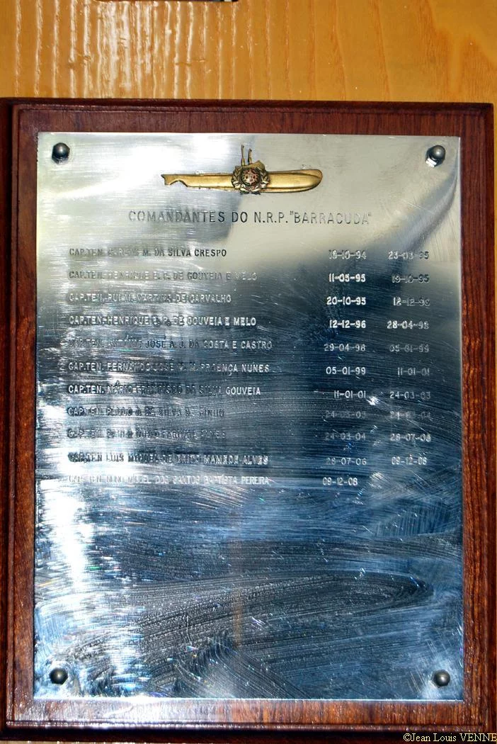 La liste des commandants du sous-marin portugais Barracuda