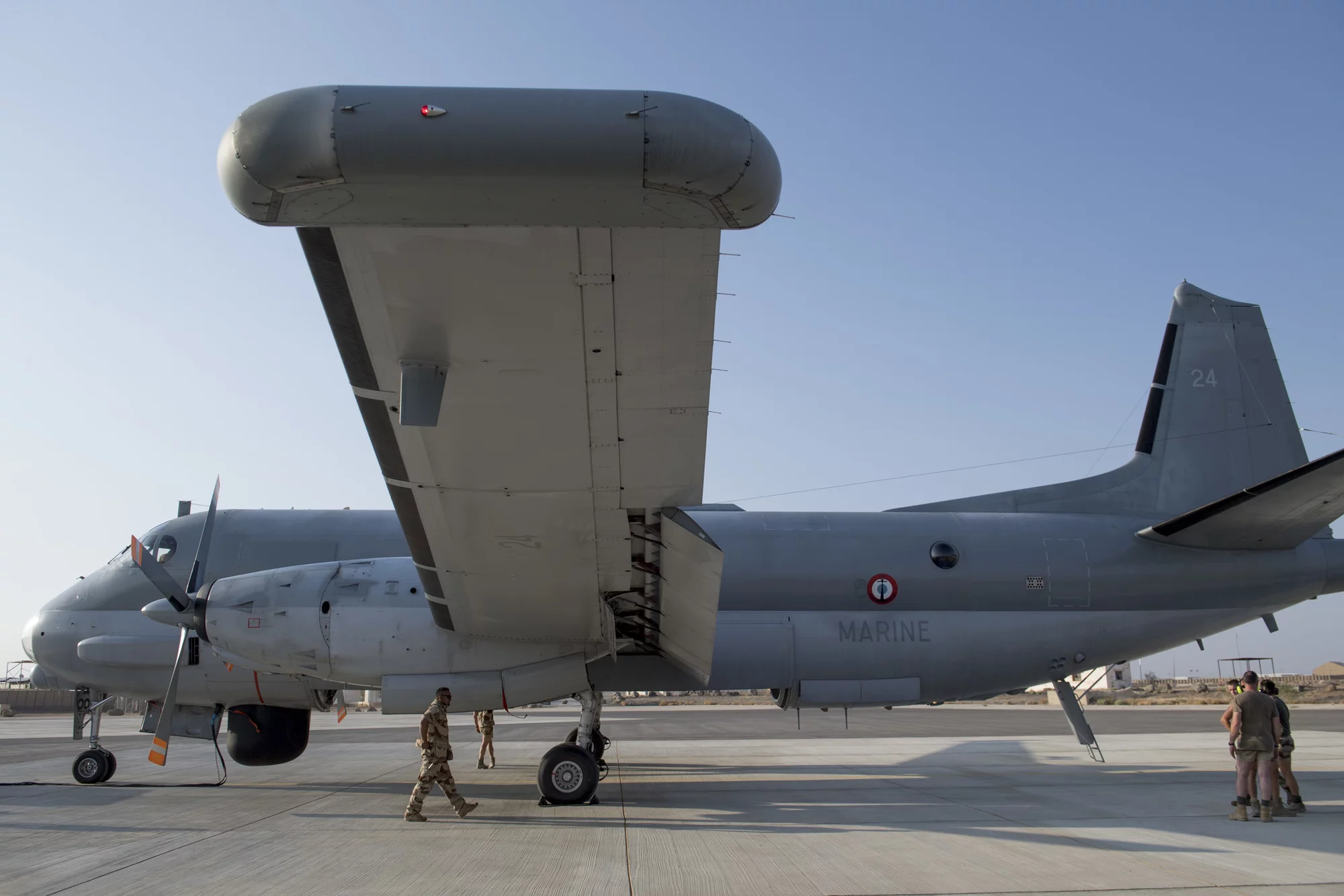 Un avion de patrouille maritime Atlantique 2 sur la base aérienne projetée au Levant