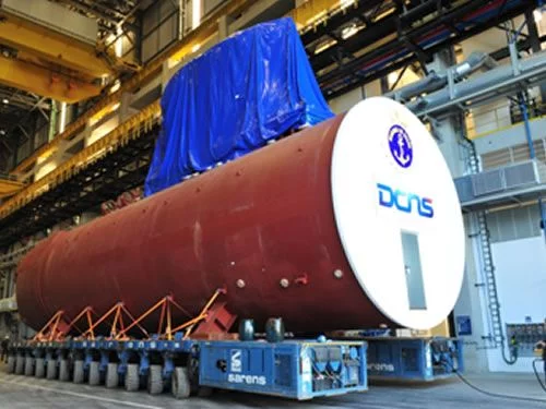 Une section de l’avant du premier sous-marin classique brésilien