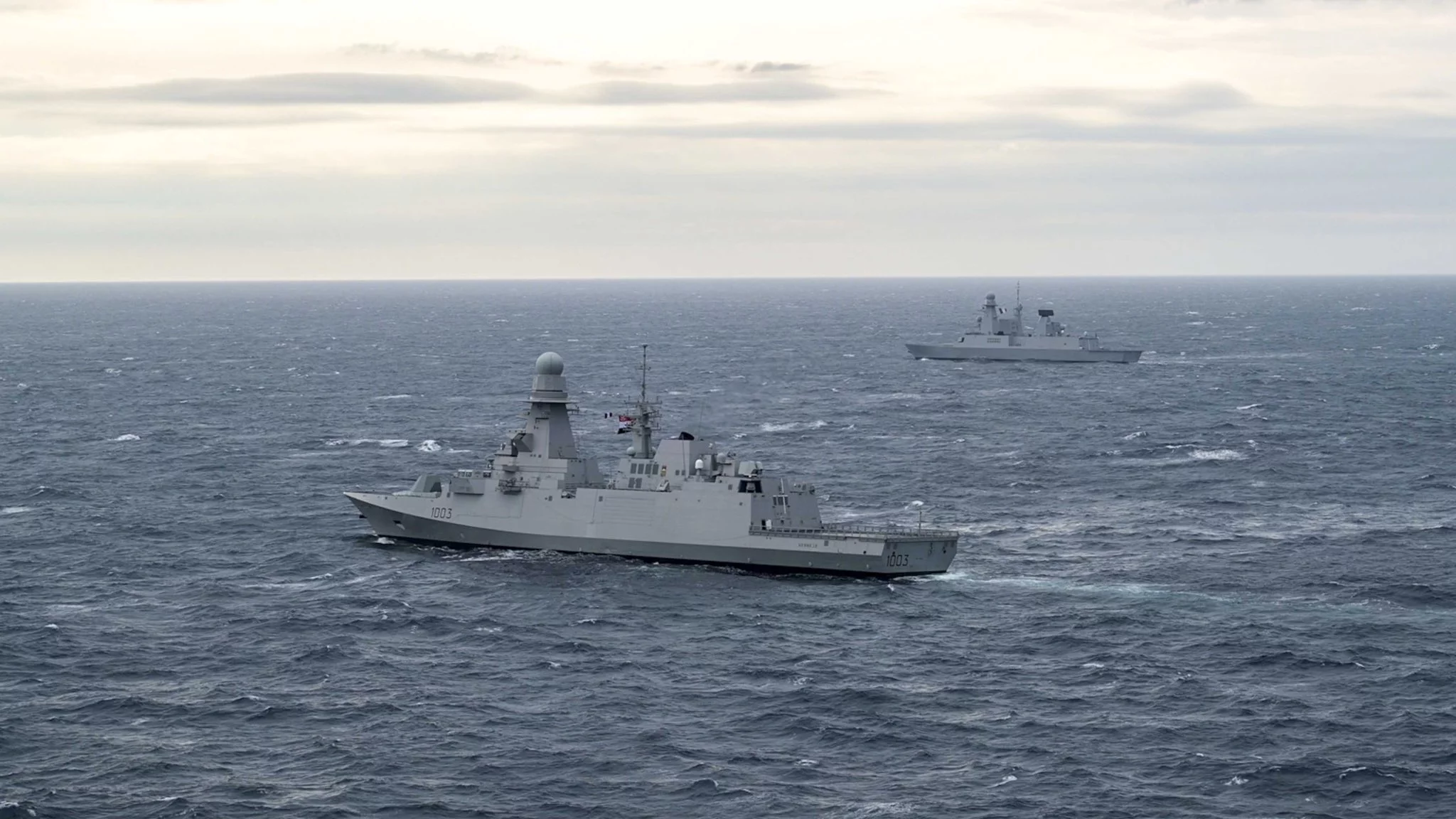 Les frégates frnçaise et égyptienne participant à l'exercice
