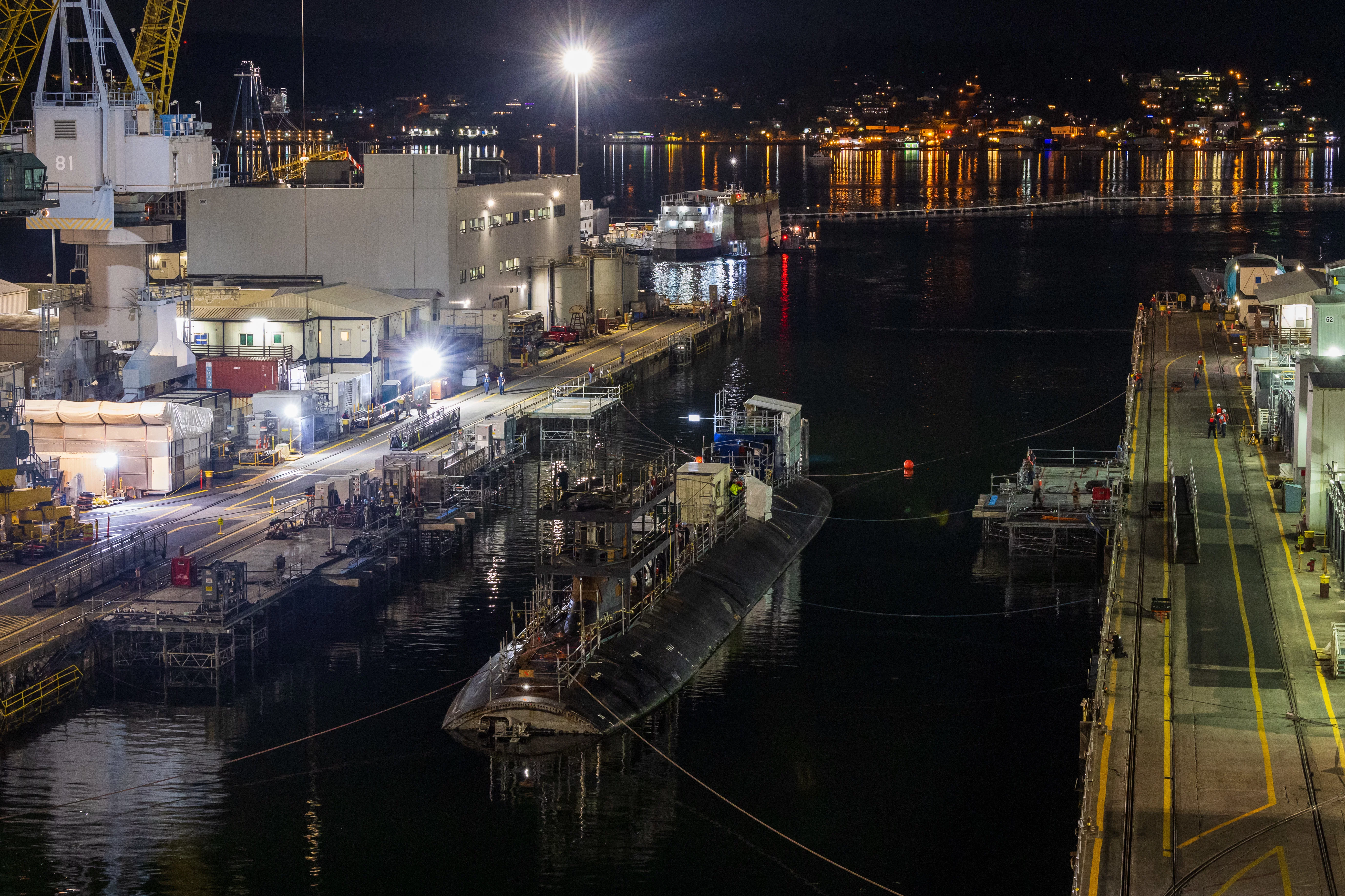 Le sous-marin USS Connecticut au chantier naval de Puget Sound