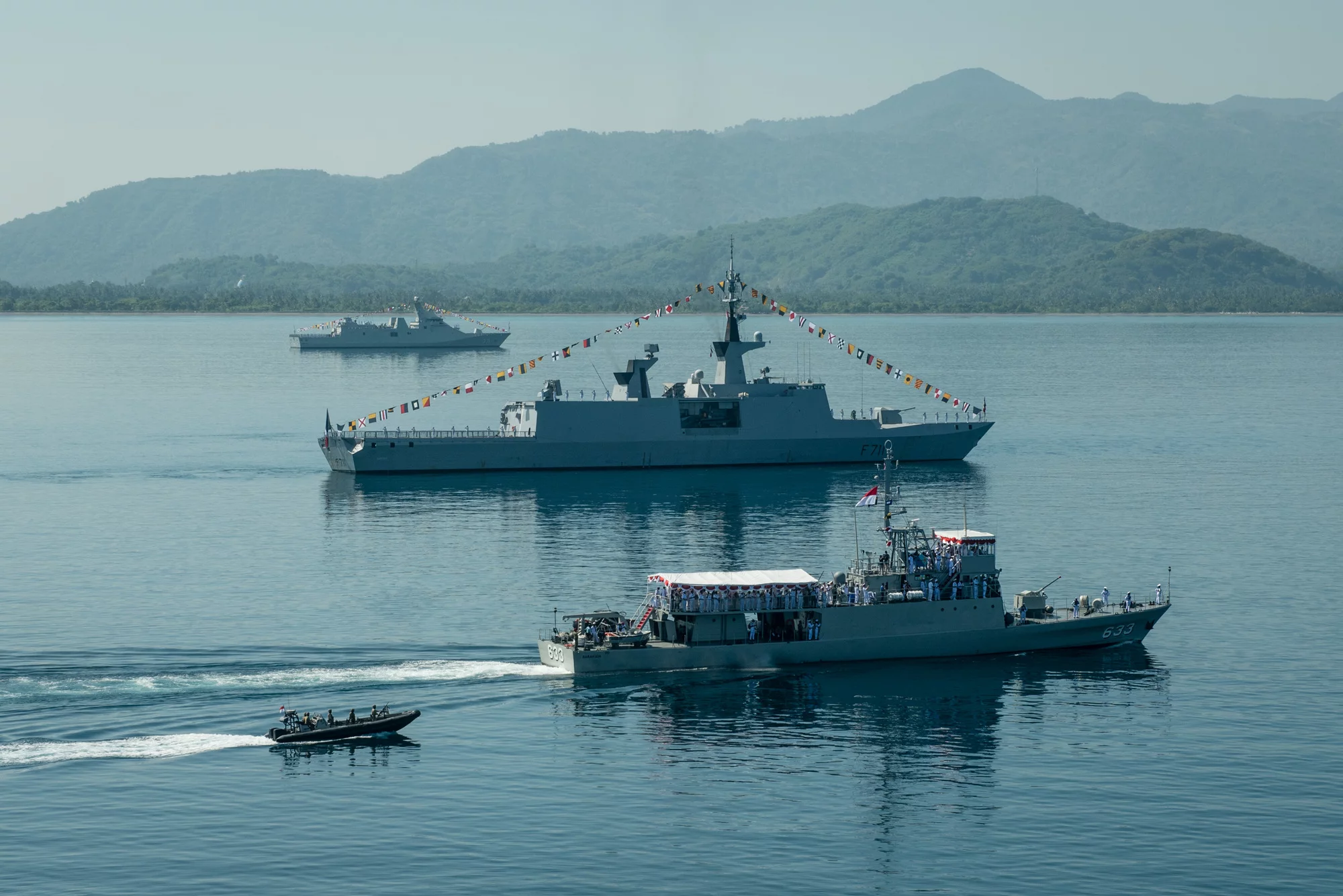 La frégate Surcouf lors de l'exercice Komodo 2018