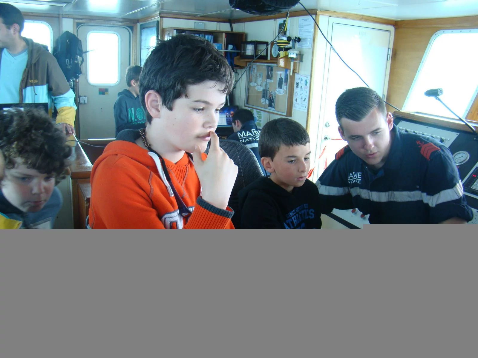 Les élèves de l'école Moguérou à la barre