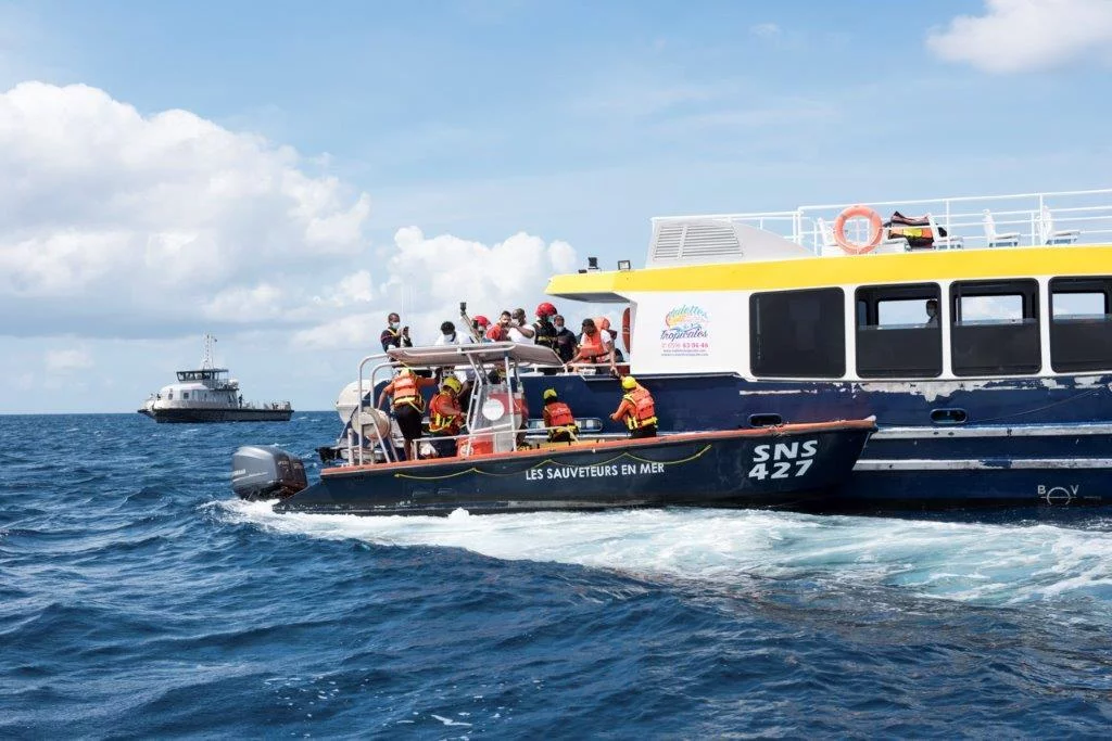 Exercice incendie à bord d'une vedette à passagers