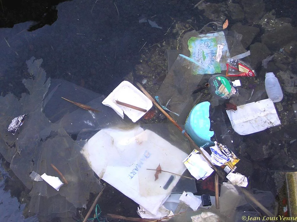 Détritus flottants dans la rade de Toulon