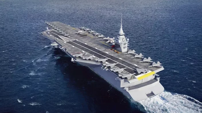 Image de synthèse du futur porte-avions de nouvelle génération