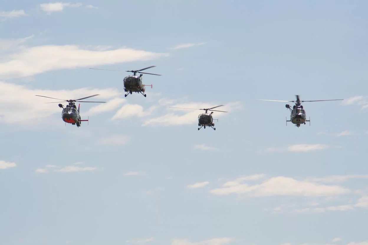 L'arrivée des hélicoptères