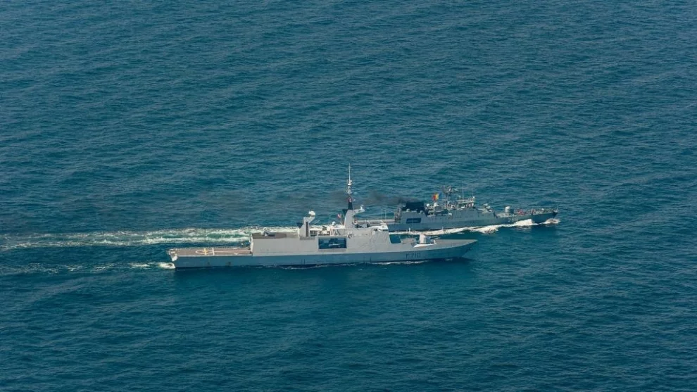 La frégate La Fayette et la frégate bulgare Drazki