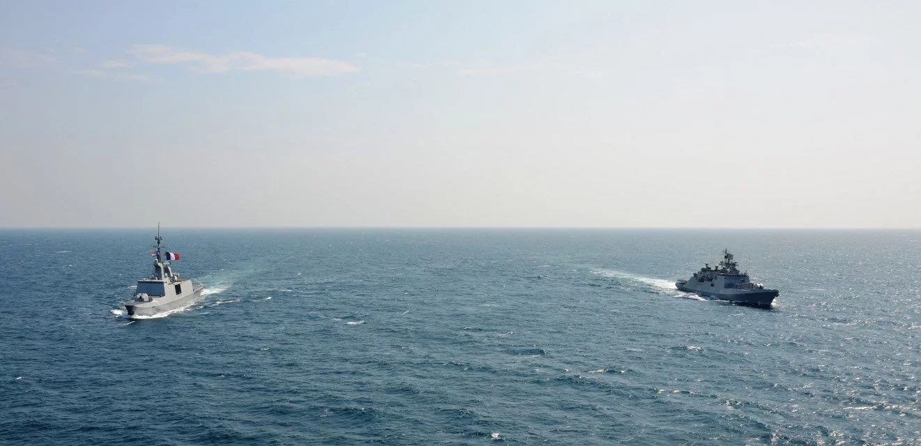 Le Guépratte en exercice avec la marine indienne au large de Goa