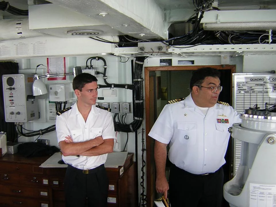 Le commandant et l'officier d'échange français