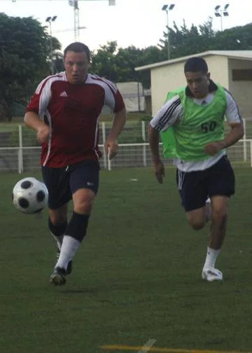 Rencontre de football entre marins américains et français