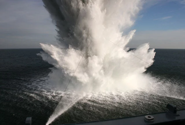 L'explosion vue de la corvette BRAUNSCHWEIG