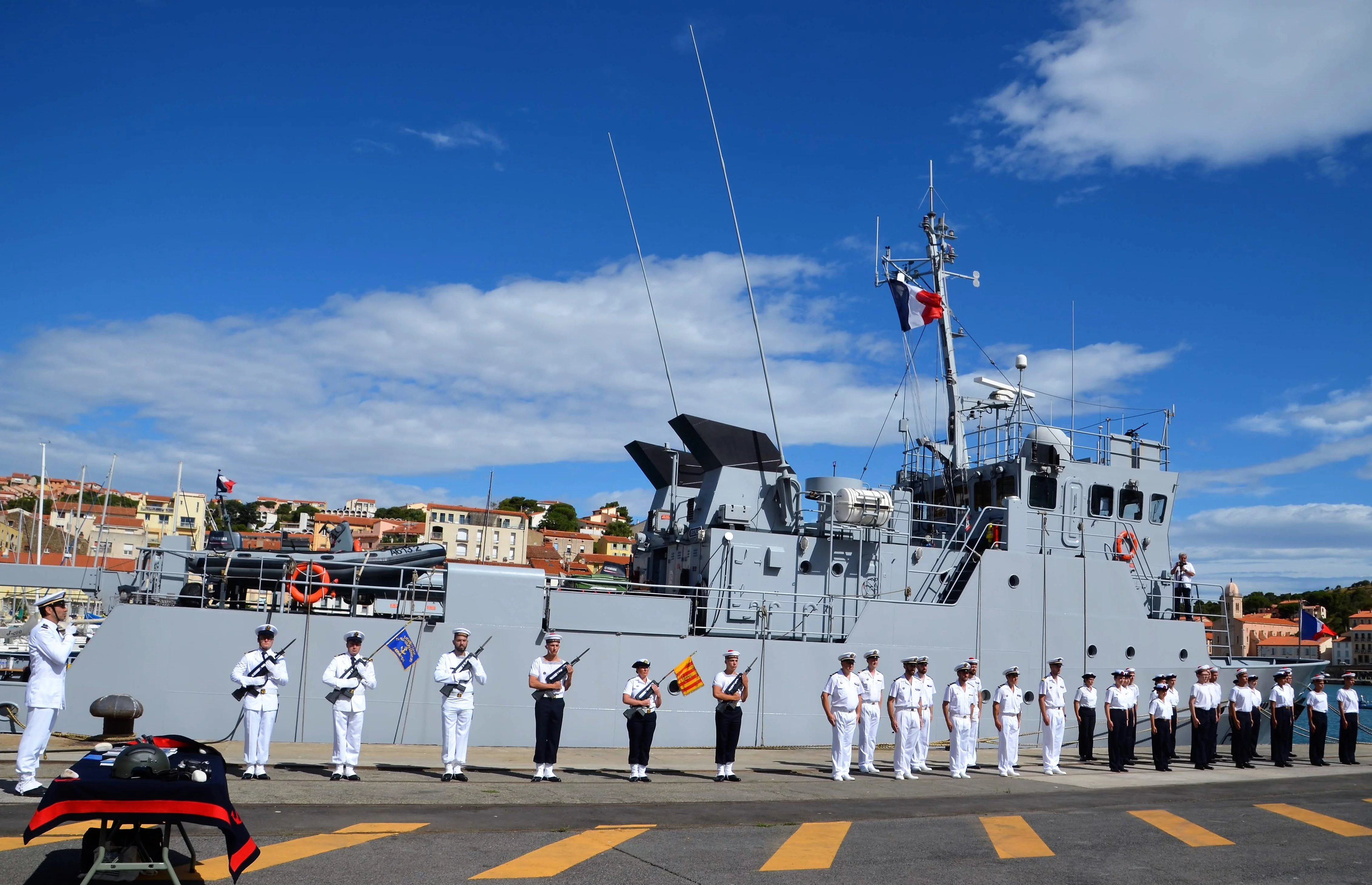 Les stagiaires de la PMM de Port-Vendres devant l'Achéron