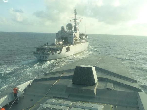 La frégate Germinal, vue de la passerelle de l'Aquitaine