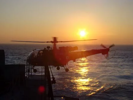 Une Alouette III sur la Loire